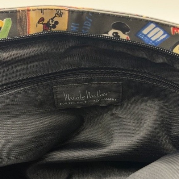 Nicole Miller Walt Disney Gallery Mickey Mouse Tote Bag 5 Piece Set Gray Vintage - Picture 3 of 16